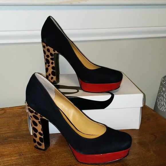 nine west cheetah heels